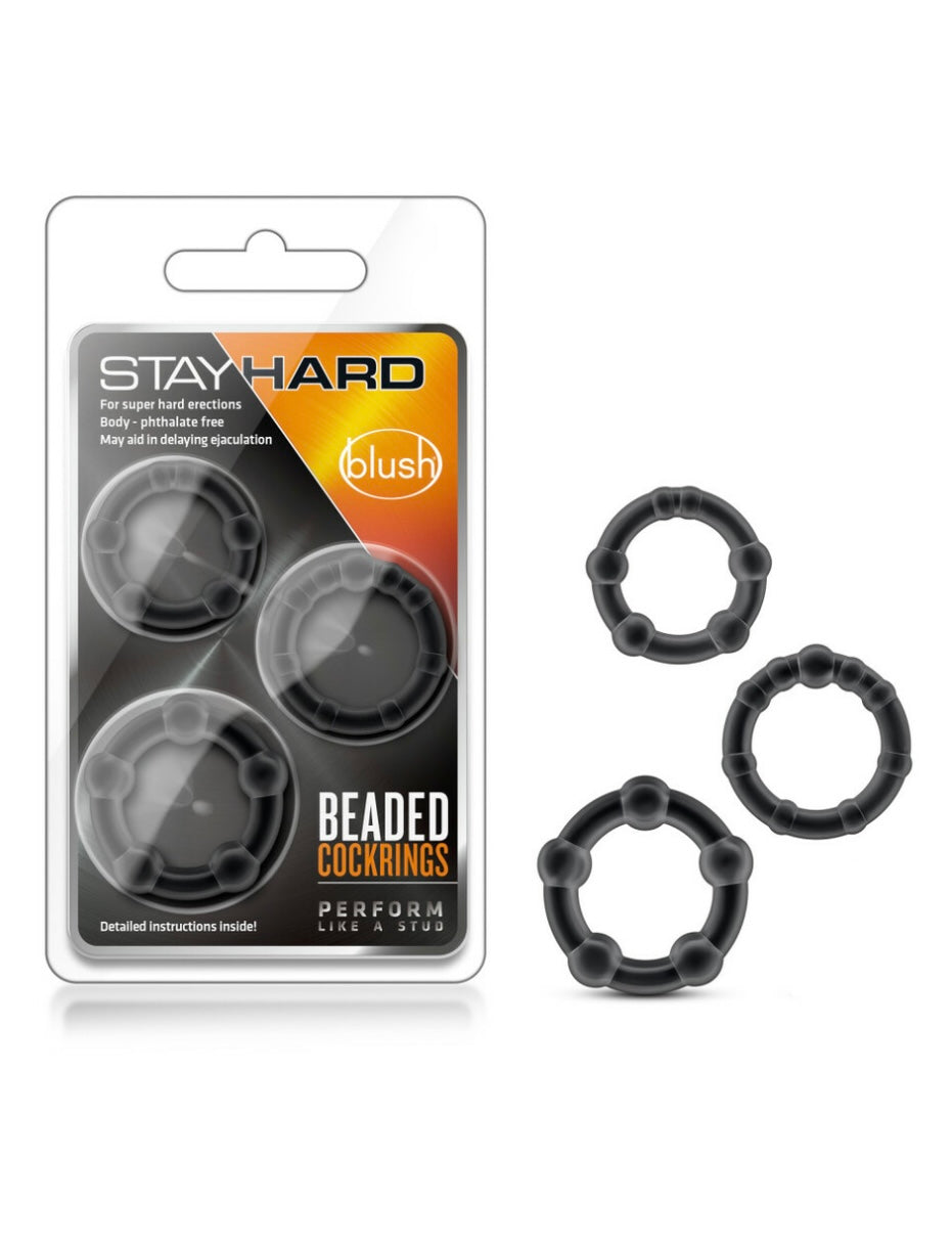 Stay Hard Beaded cockring Black