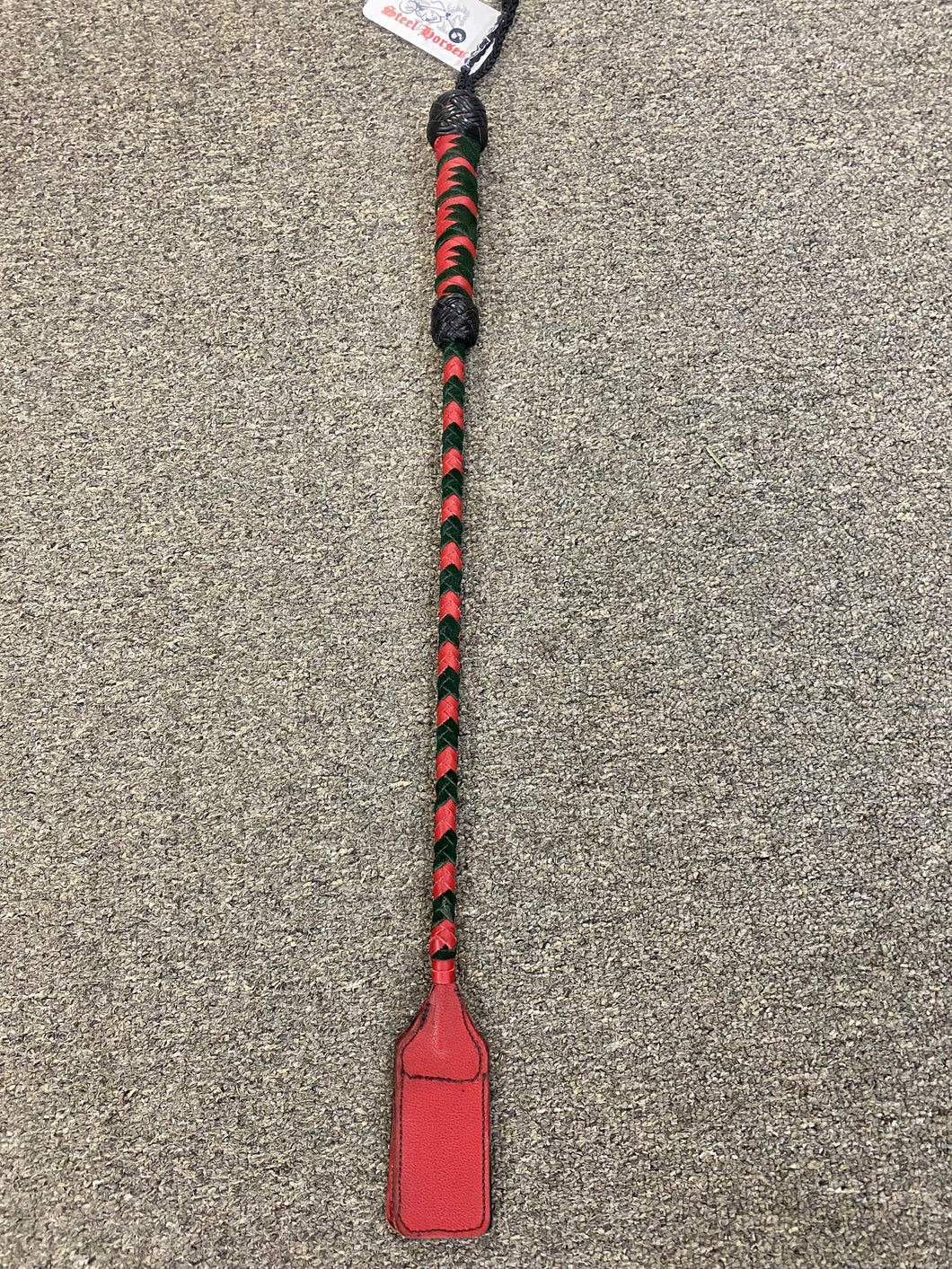 RED AND BLACK RIDING CROP BY DAN HOUCHINS
