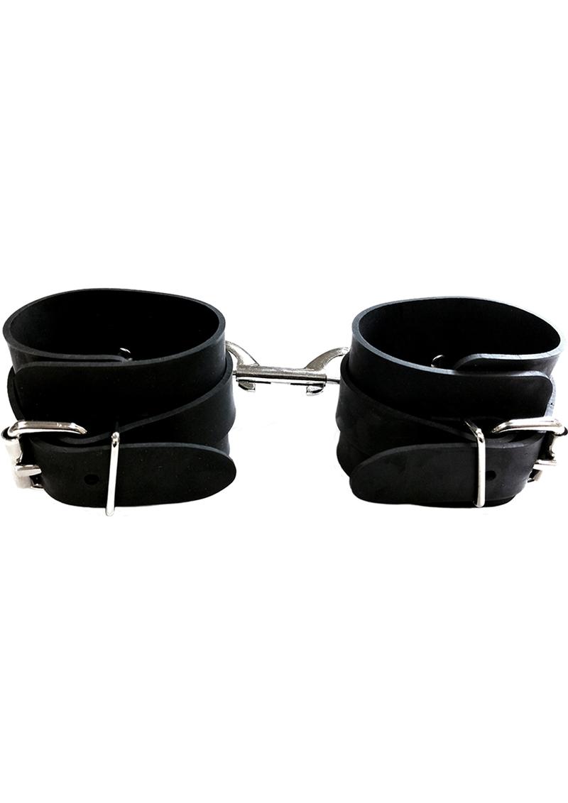 Rouge Rubber Adjustable Wrist Cuffs - Black