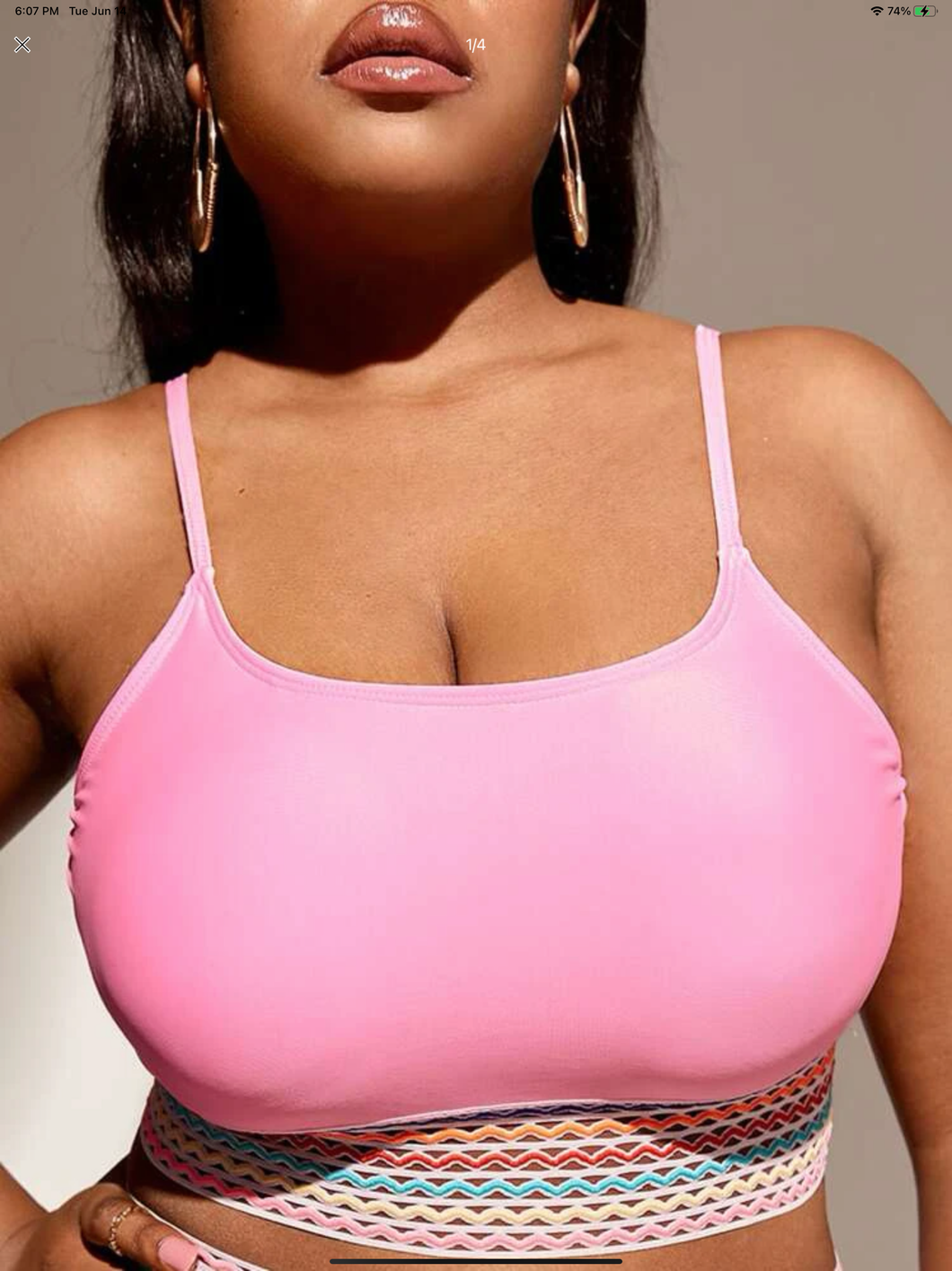 Shein bikini top pink 3XL