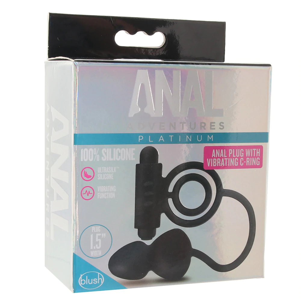 Anal adventures platinum anal plug with vibrating cock ring