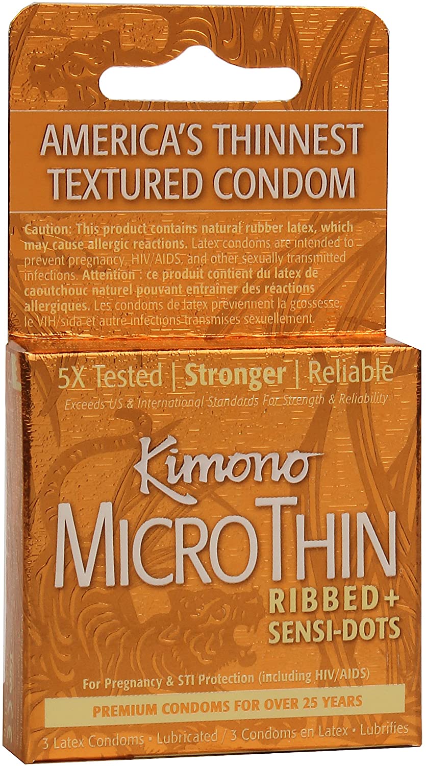 Mayer Laboratories Kimono Textured Condom - 3 Condoms