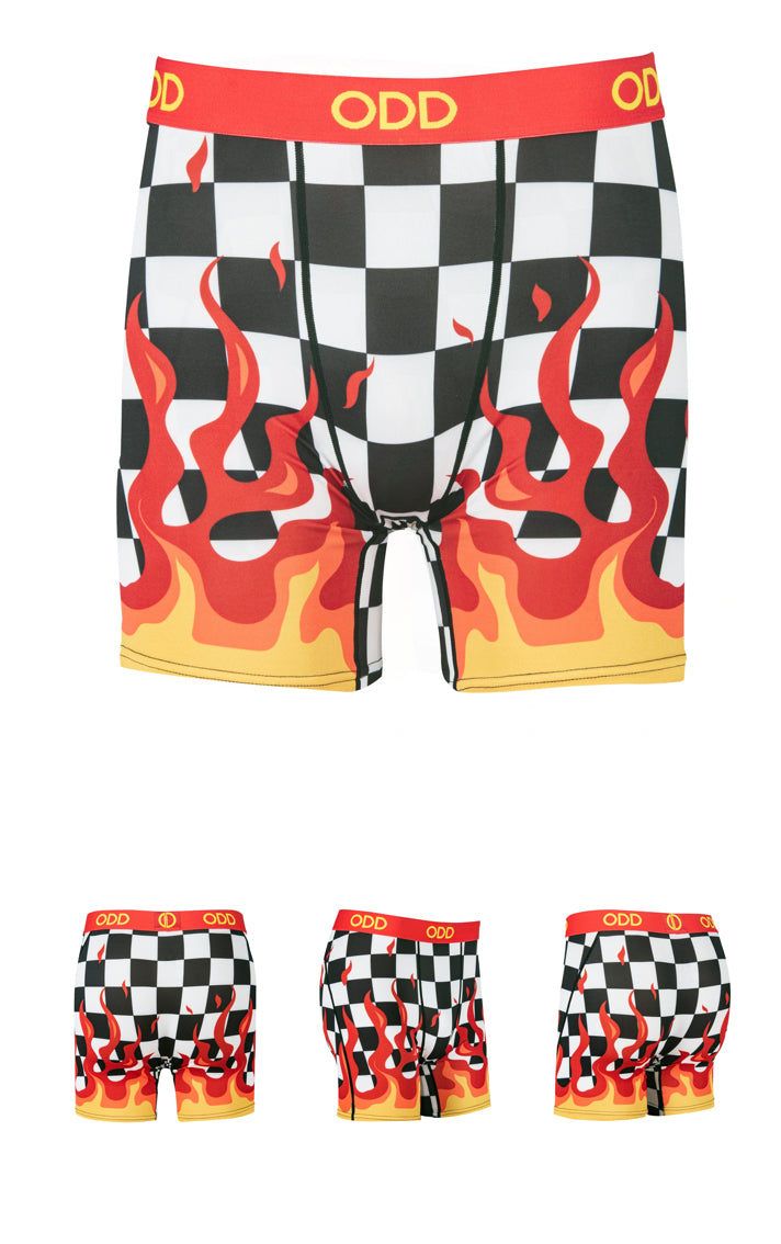 Checkered flames men’s underwear