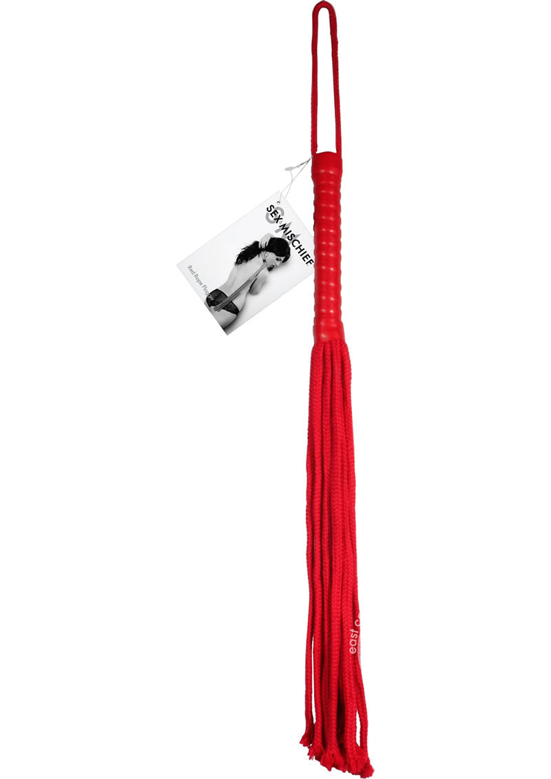 Sex & Mischief Red Rope Flogger - Red