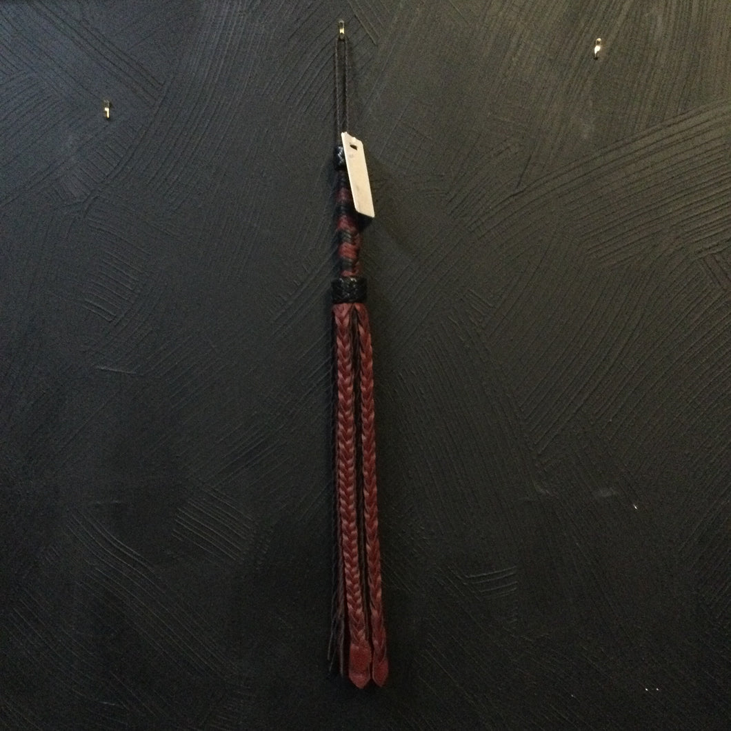 Braided Flogger Steel Horses Black and Red