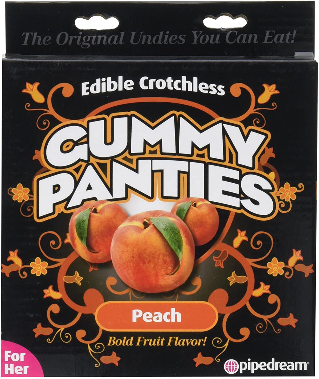 Edible Crotchless Gummy Panties - Peach