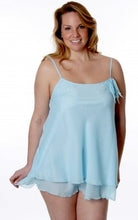 Load image into Gallery viewer, Chiffon Double Layer A-line Baby Doll in Aqua - 1X
