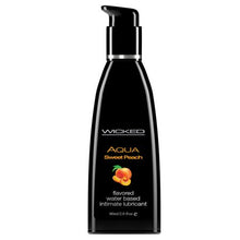Load image into Gallery viewer, Wicked Aqua Water Based Flavored Lubricant Sweet Peach 2 oz
