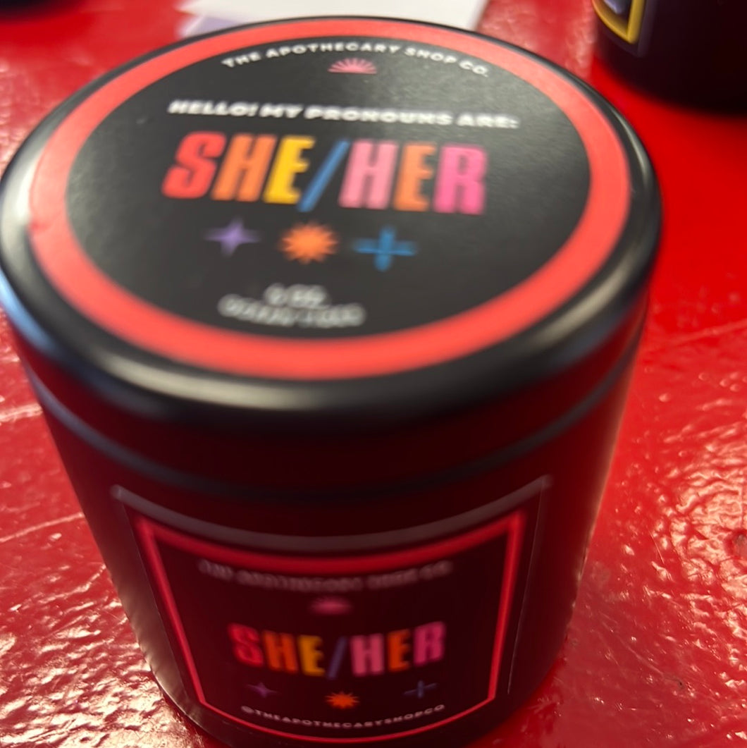 She/Her gender fluid candle
