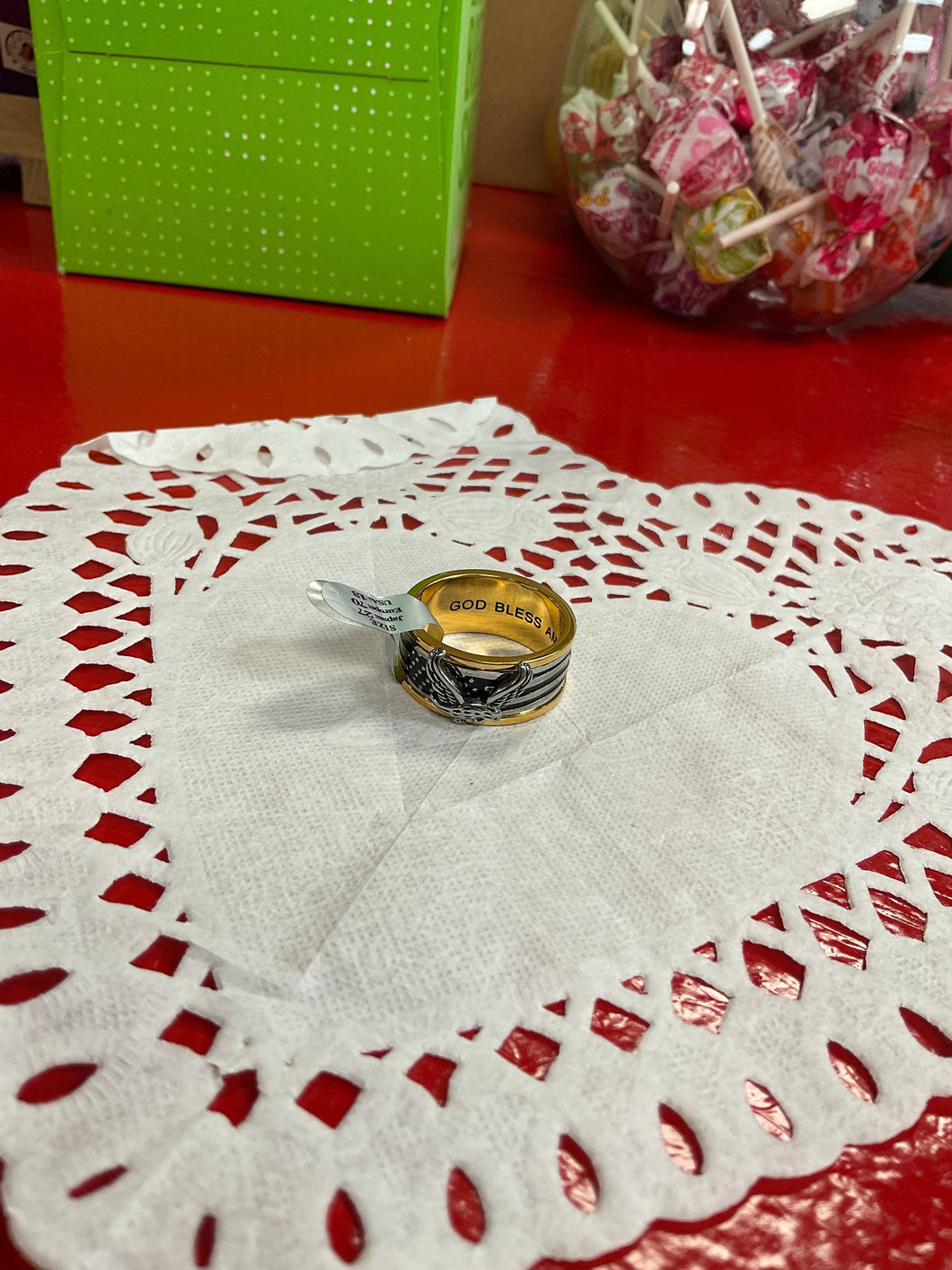 Spinning eagle ring size 10