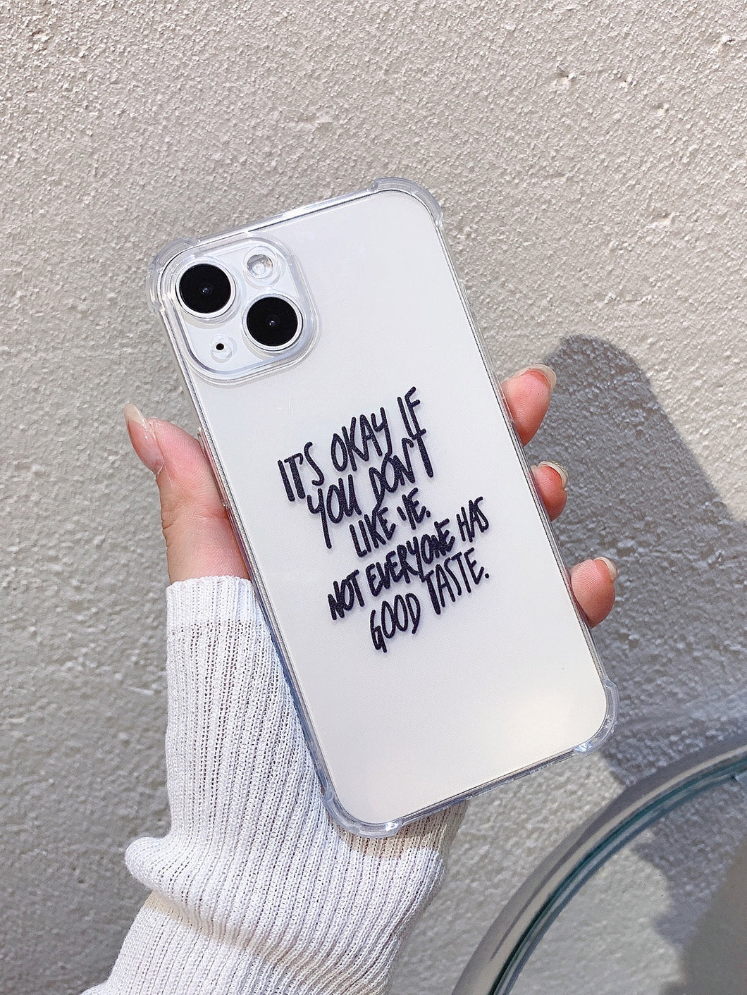 Slogan Graphic Clear Phone Case