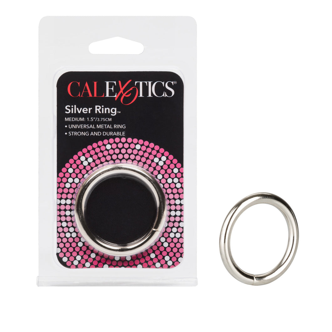 Calexotics silver metallic ring medium