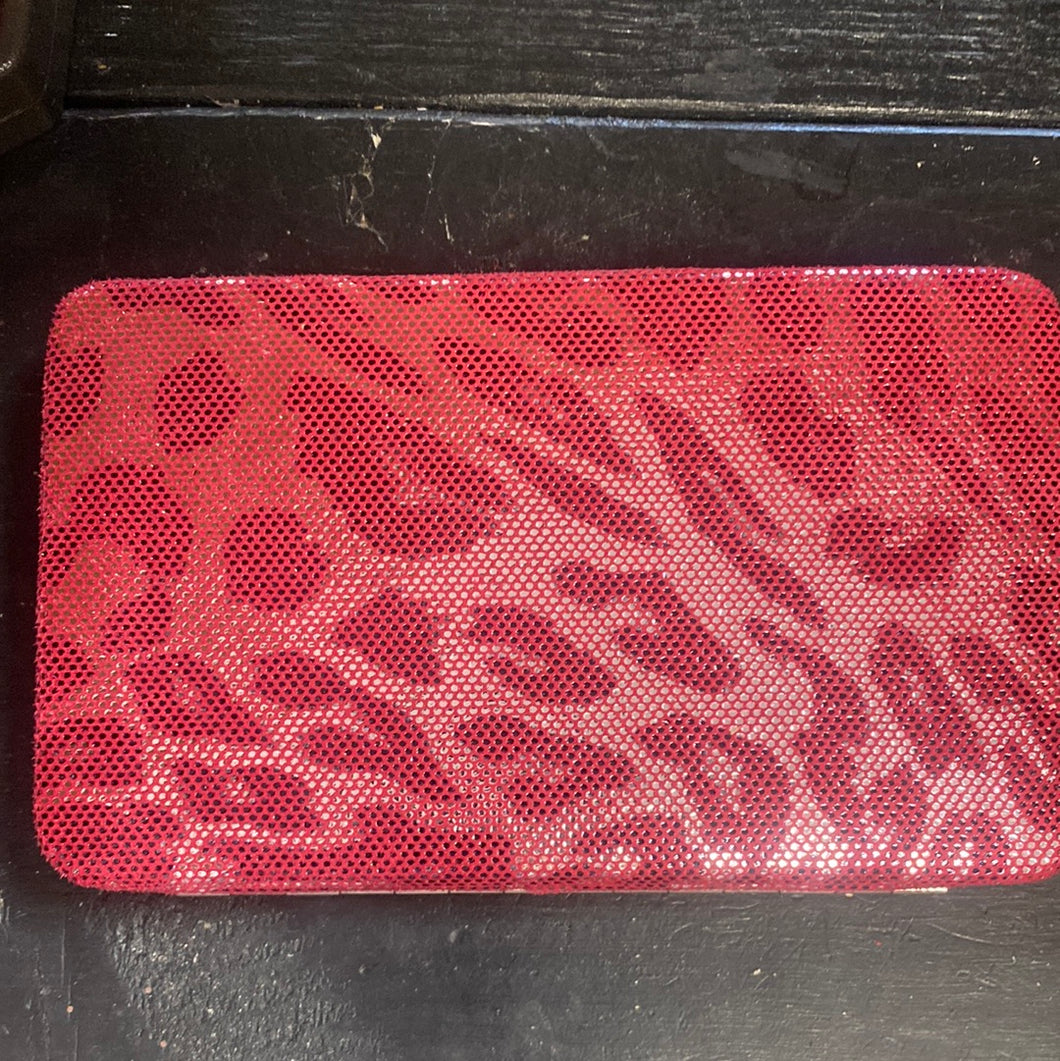 Hot Pink Animal Print Wallet with shoulder strap