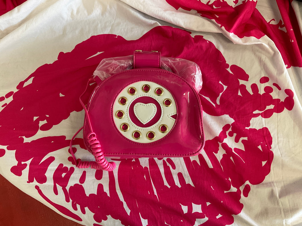 Pink retro phone purse