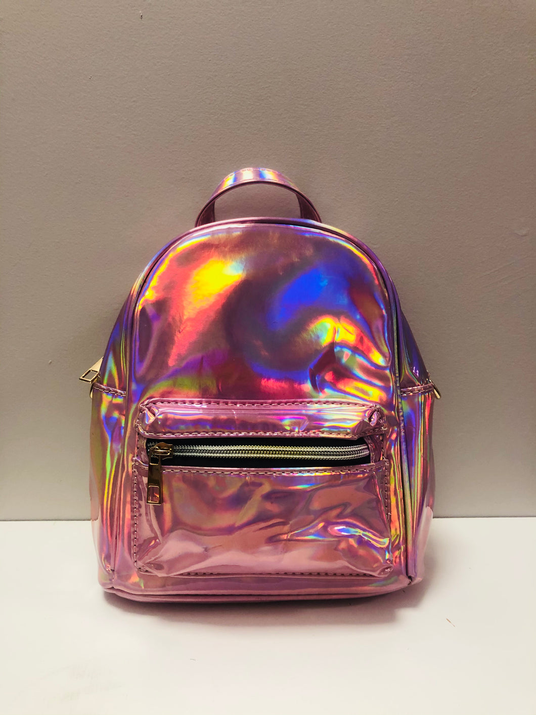 Pink Holographic Backpack Purse