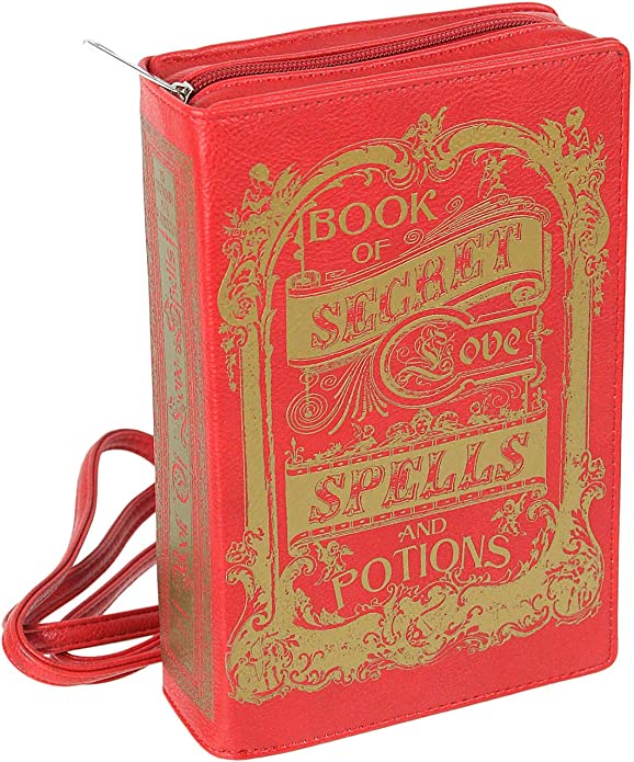 Book of secret love spells and potions book clutch purse
