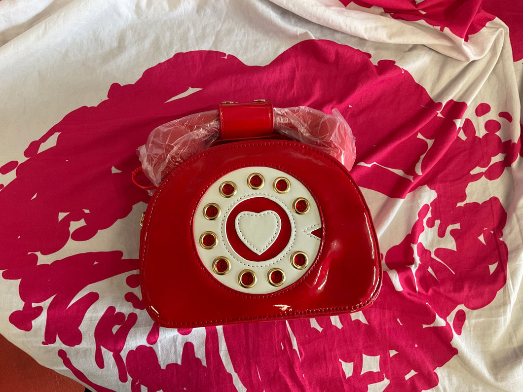 Red retro phone purse