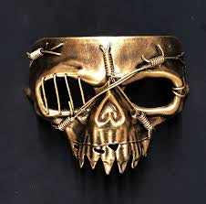 Gold Zombie Mask Halloween Half Skull Mask