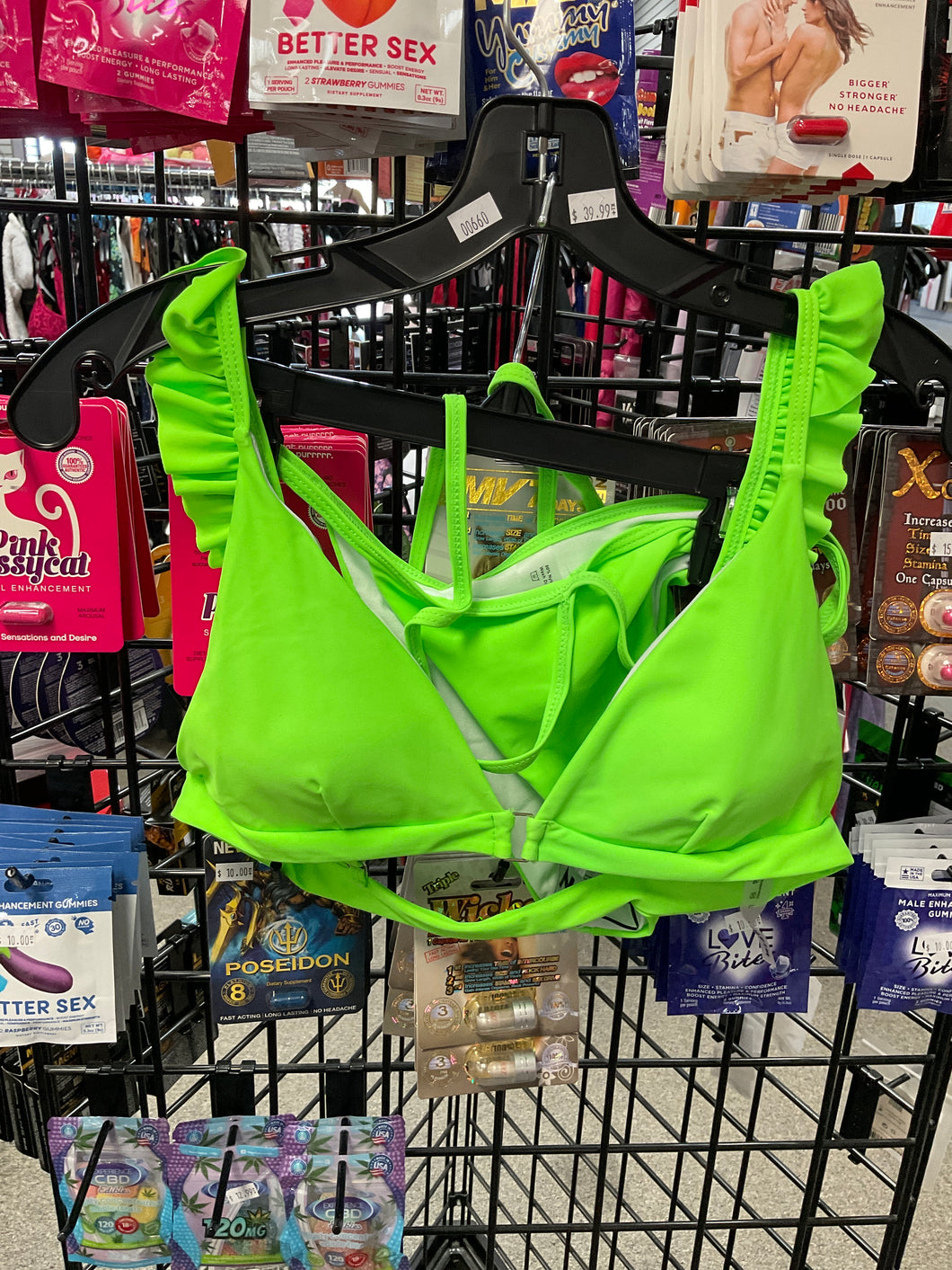Shein fluorescent green bathing suit large