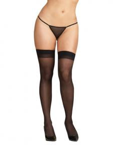 Dream Girl Queen Size Black Thigh Highs Style 0007X