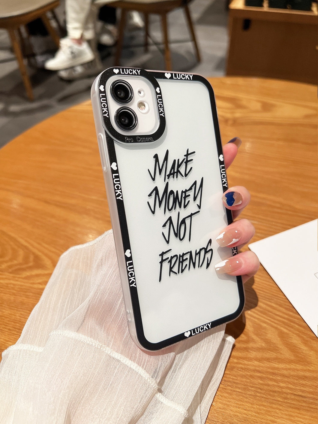 Make money not friends Slogan Graphic Clear Phone Case