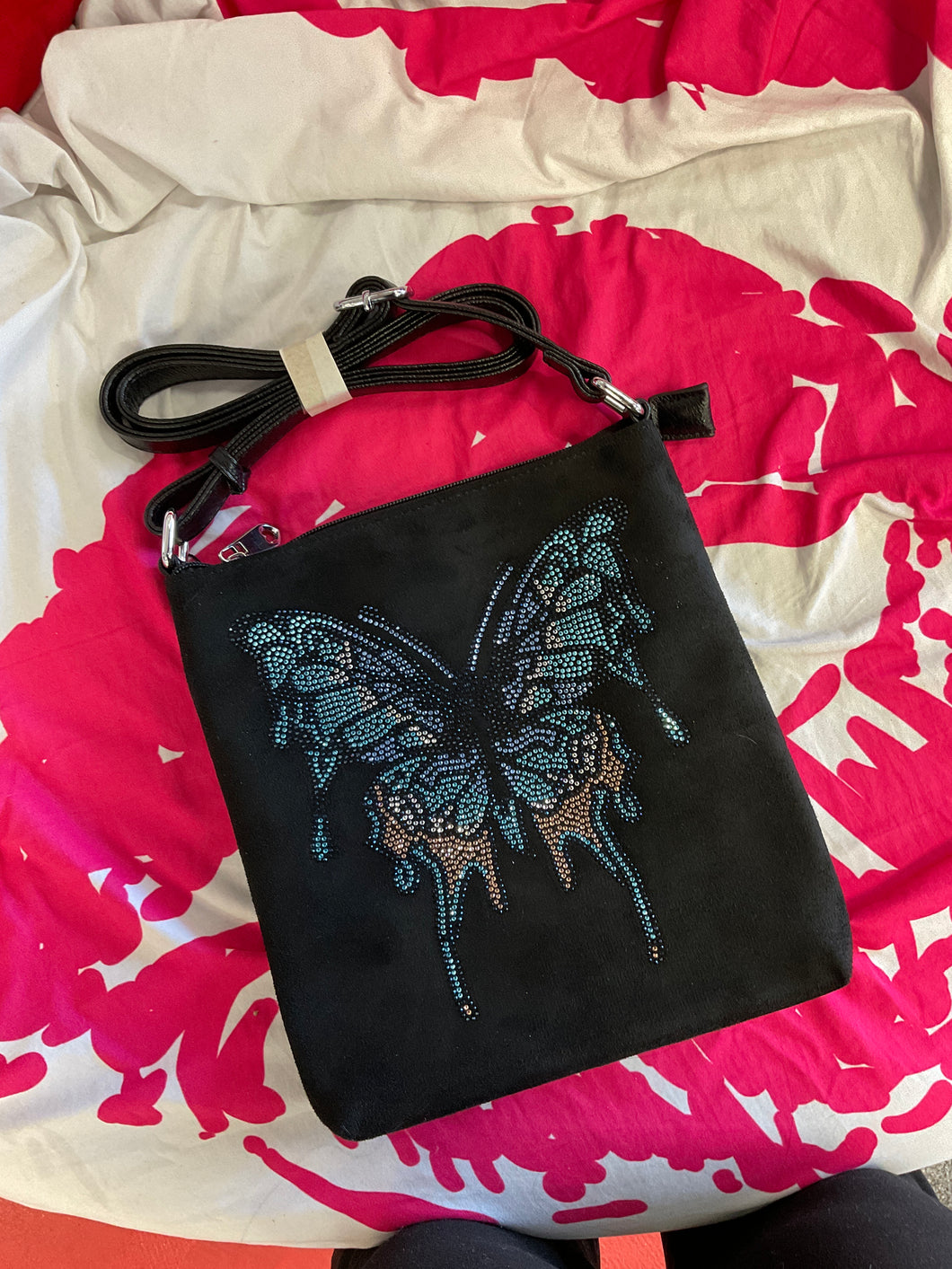Iridescent butterfly purse