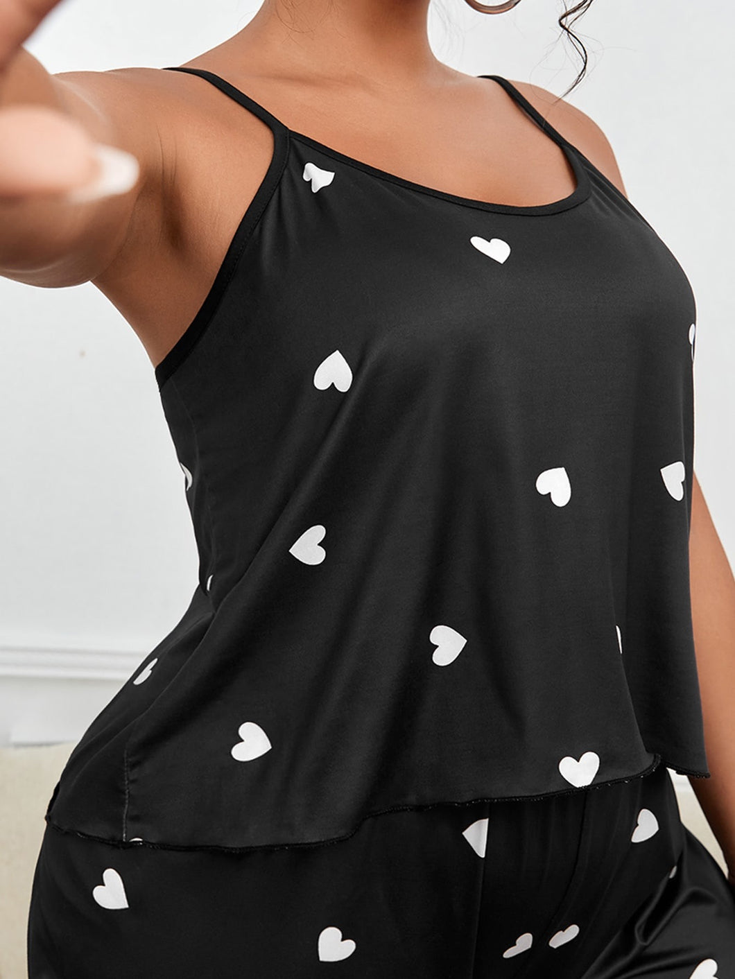 Plus Heart Print Sleep Top