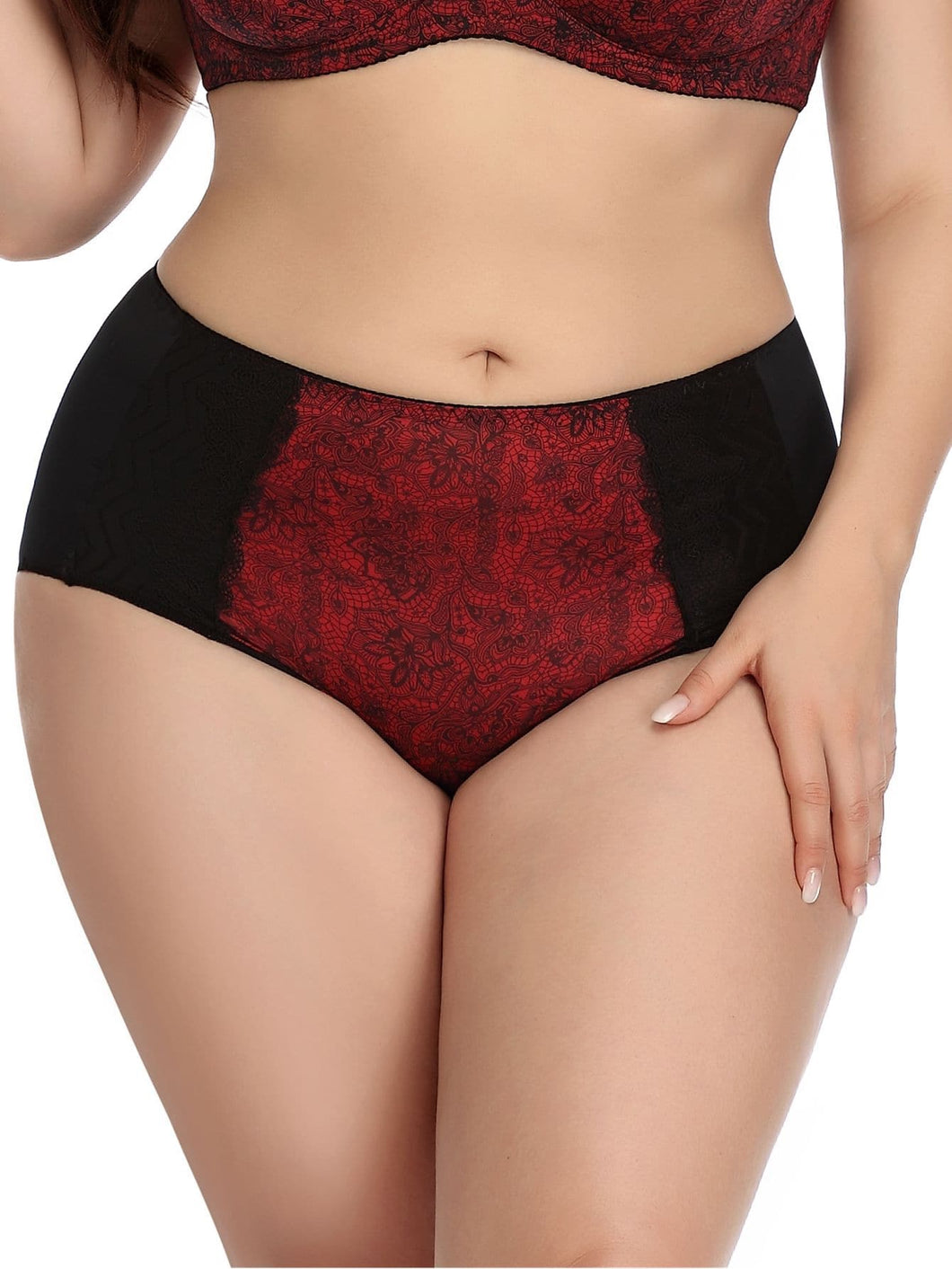 Plus Contrast Lace Panty