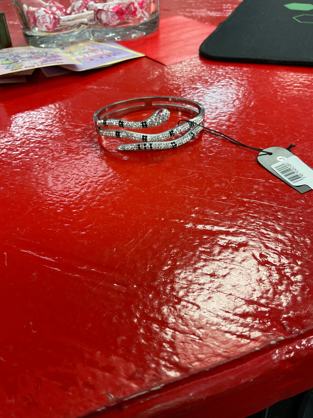 Silver and Crystal snake bracelet
