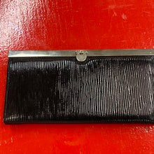 Load image into Gallery viewer, Black stripe wallet - top clasp open

