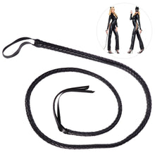 Load image into Gallery viewer, Black Leather Bull Whip 6.5 ft Long
