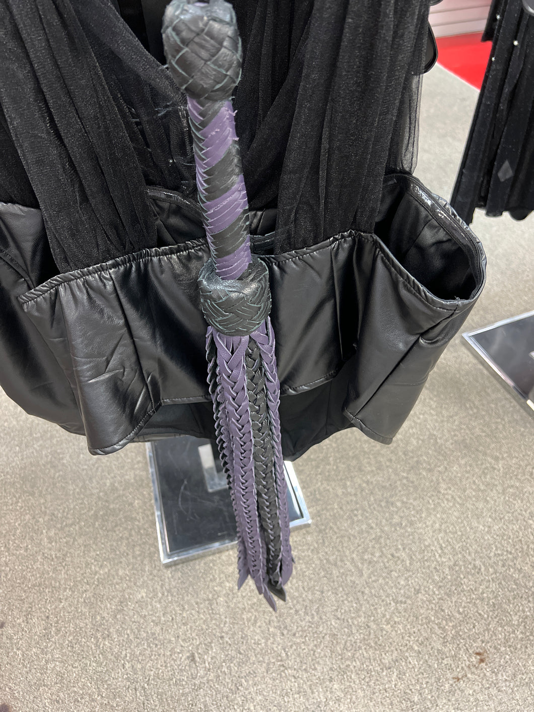 PURPLE AND BLACK FLAT BRAIDED FLOGGER BY DAN HOUCHINS