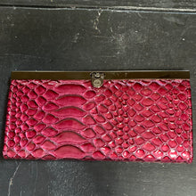 Load image into Gallery viewer, Hot pink wallet - top clasp open

