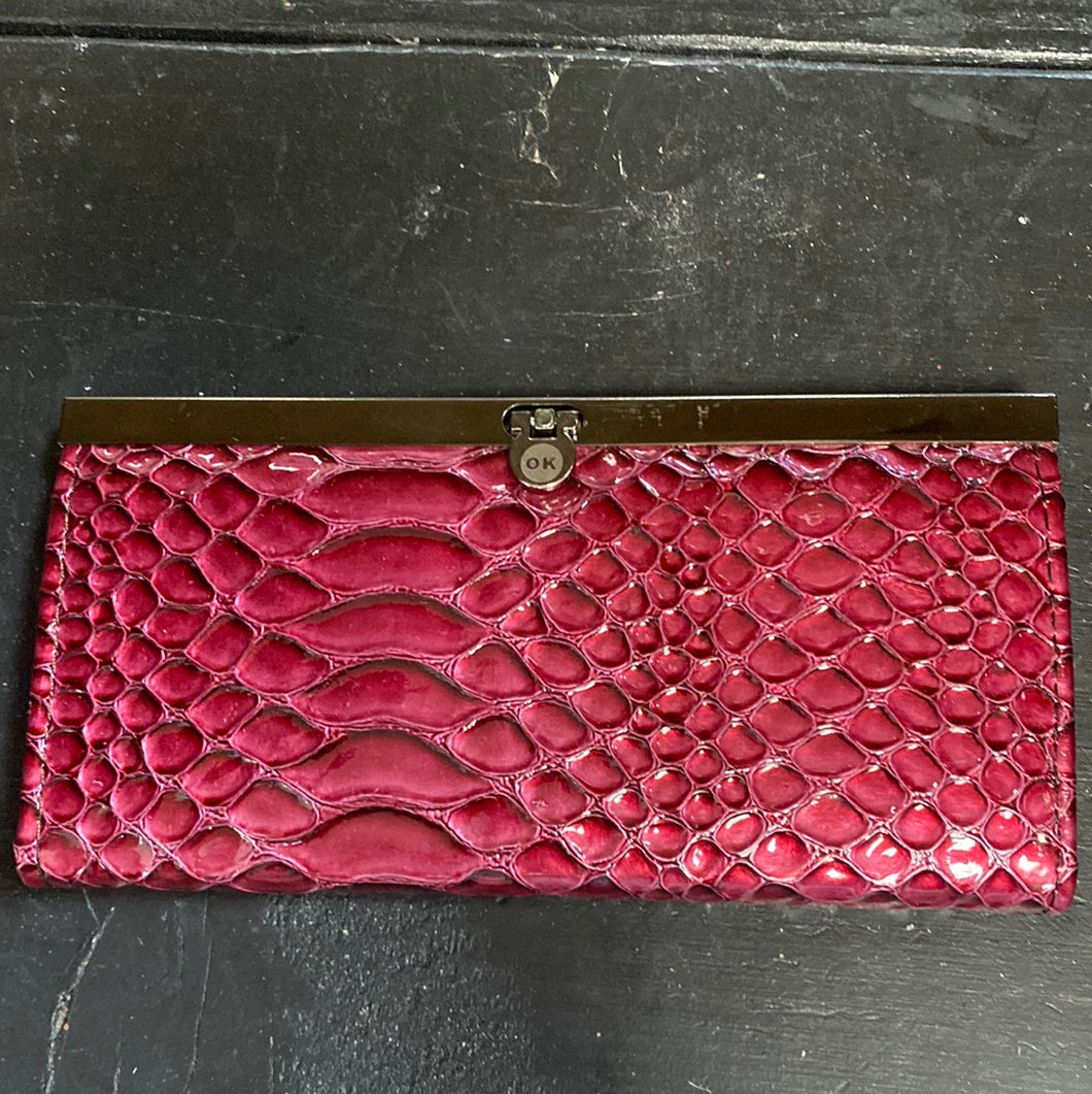 Hot pink wallet - top clasp open