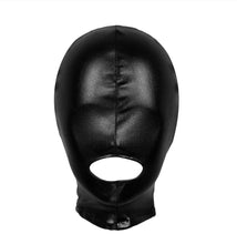 Load image into Gallery viewer, Sexy Unisex Mens Women Cosplay Face Mask Latex Shiny Metallic Open Mouth Hole Headgear Full Face Mask Hood for Role Play
