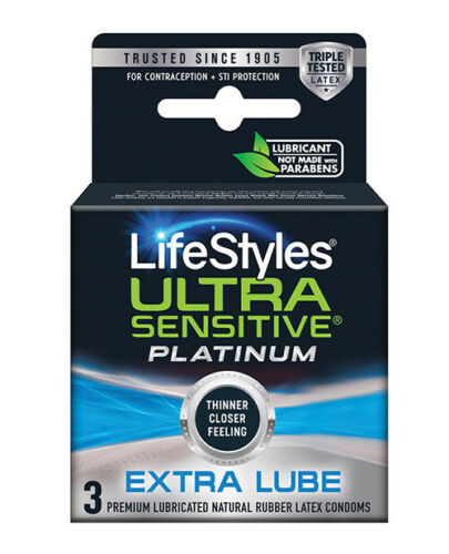 Lifestyles Ultra Sensitive Platinum Extra Lube